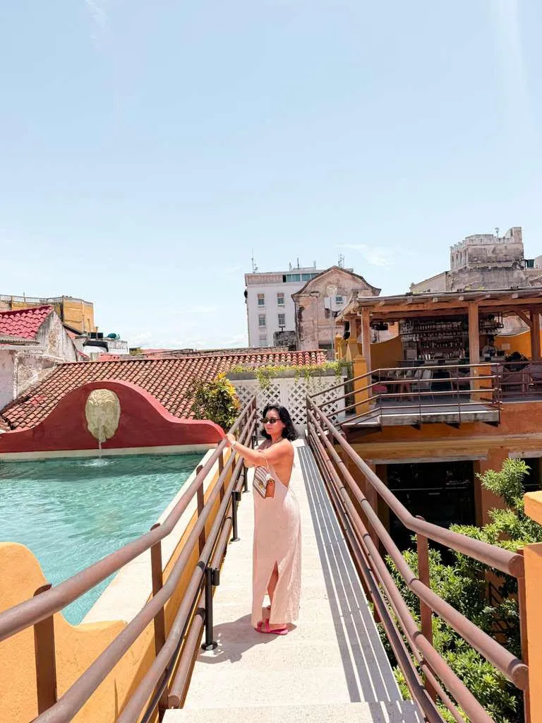 A rooftop terrace overlooking Cartagena's old town