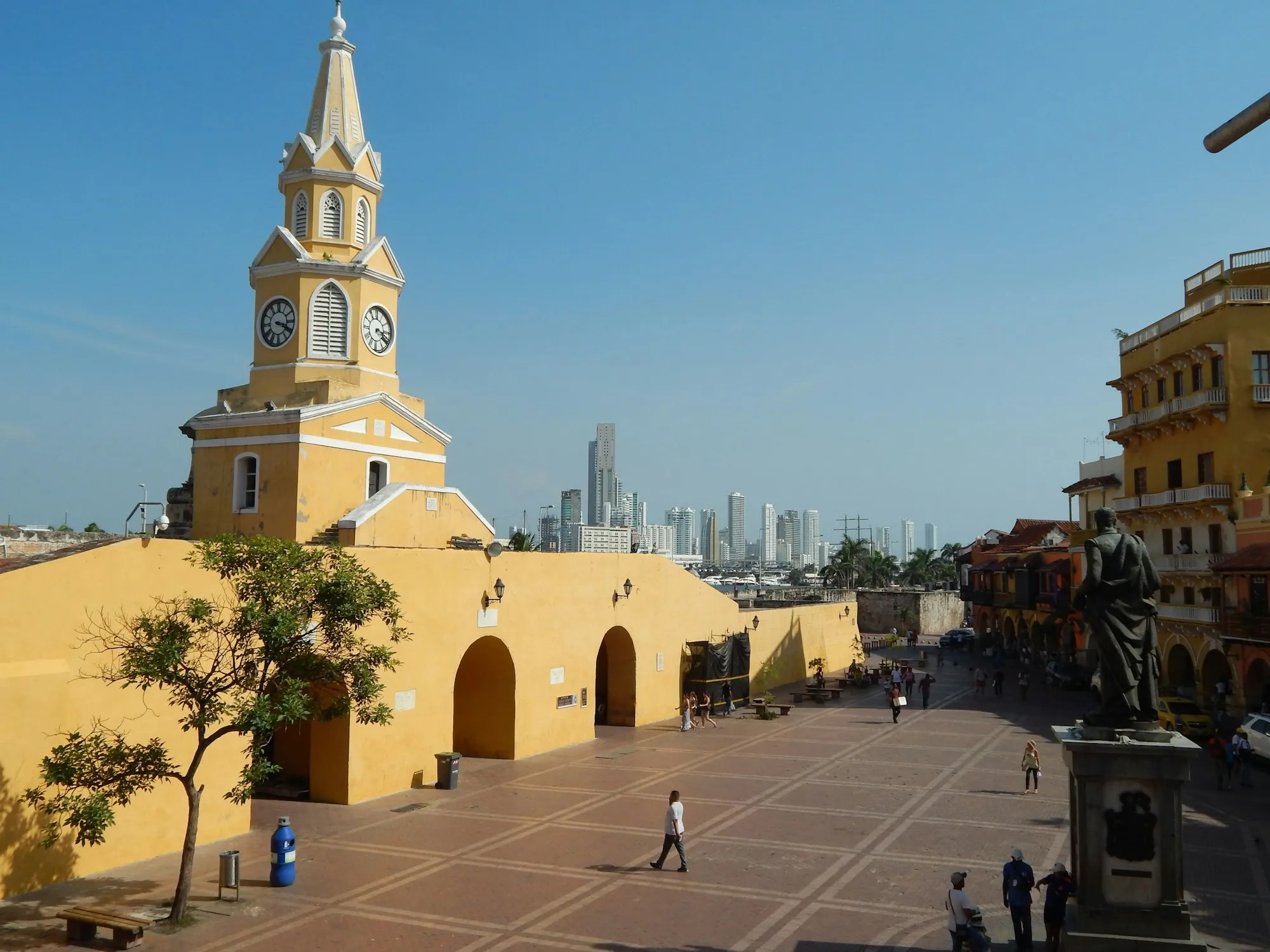 The Clock Tower (Torre del Reloj), the historic gateway into Cartagena's walled city